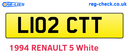 L102CTT are the vehicle registration plates.