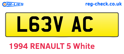 L63VAC are the vehicle registration plates.