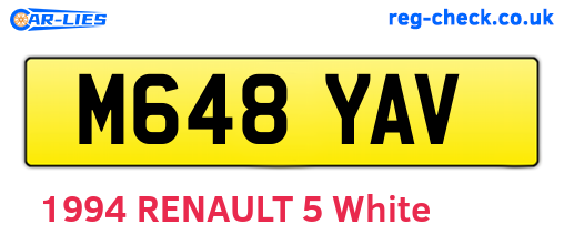 M648YAV are the vehicle registration plates.
