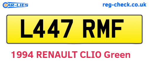 L447RMF are the vehicle registration plates.
