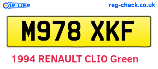 M978XKF are the vehicle registration plates.