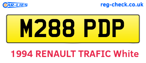 M288PDP are the vehicle registration plates.