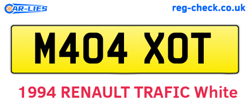 M404XOT are the vehicle registration plates.