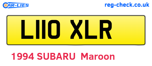 L110XLR are the vehicle registration plates.