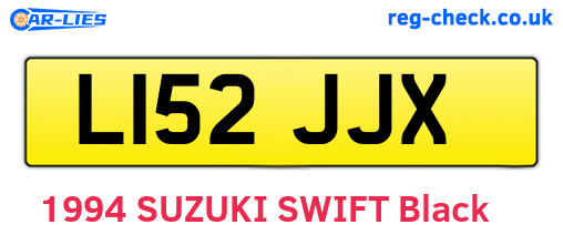 L152JJX are the vehicle registration plates.