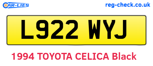 L922WYJ are the vehicle registration plates.