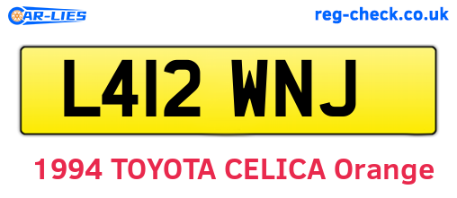 L412WNJ are the vehicle registration plates.