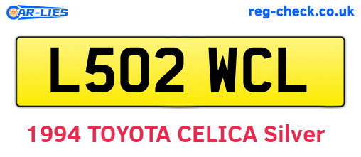 L502WCL are the vehicle registration plates.