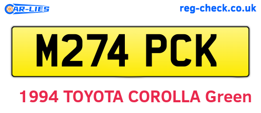 M274PCK are the vehicle registration plates.