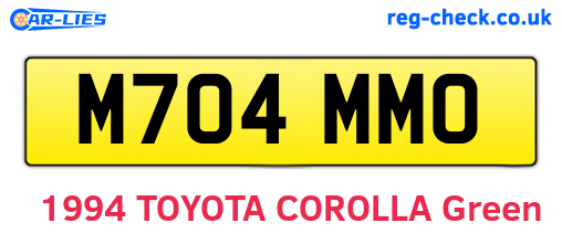 M704MMO are the vehicle registration plates.