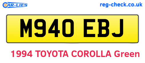 M940EBJ are the vehicle registration plates.