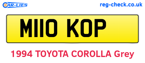 M110KOP are the vehicle registration plates.