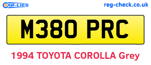 M380PRC are the vehicle registration plates.