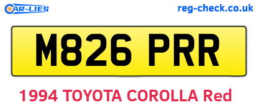 M826PRR are the vehicle registration plates.