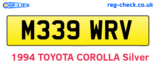 M339WRV are the vehicle registration plates.
