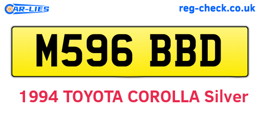 M596BBD are the vehicle registration plates.