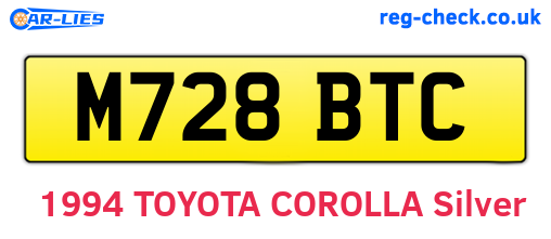 M728BTC are the vehicle registration plates.