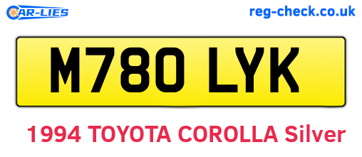 M780LYK are the vehicle registration plates.