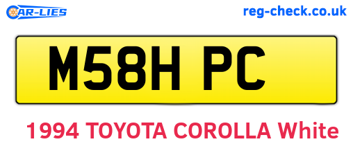 M58HPC are the vehicle registration plates.