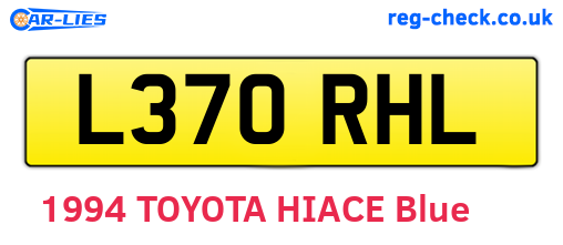 L370RHL are the vehicle registration plates.
