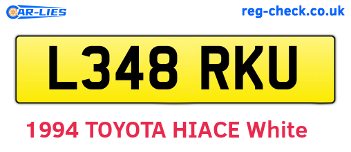 L348RKU are the vehicle registration plates.