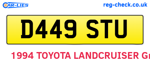 D449STU are the vehicle registration plates.
