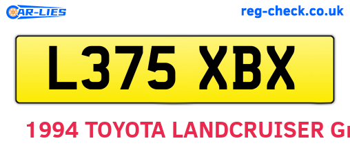 L375XBX are the vehicle registration plates.