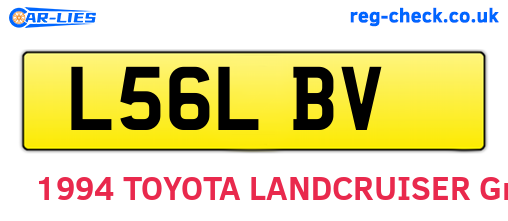 L56LBV are the vehicle registration plates.