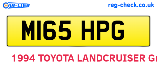 M165HPG are the vehicle registration plates.