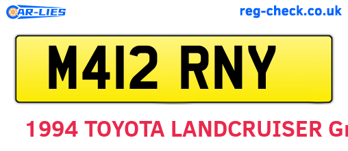 M412RNY are the vehicle registration plates.