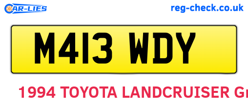 M413WDY are the vehicle registration plates.