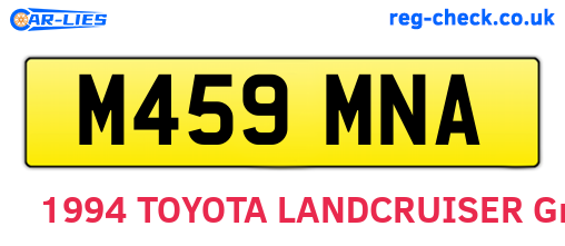 M459MNA are the vehicle registration plates.