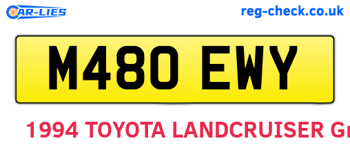 M480EWY are the vehicle registration plates.