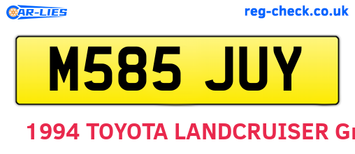 M585JUY are the vehicle registration plates.