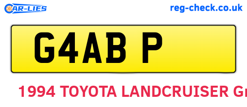 G4ABP are the vehicle registration plates.