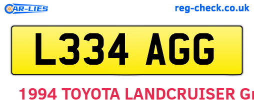 L334AGG are the vehicle registration plates.