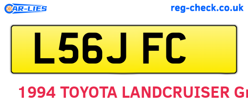 L56JFC are the vehicle registration plates.