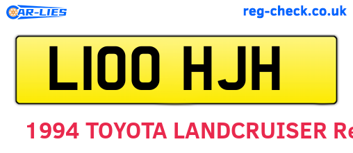L100HJH are the vehicle registration plates.