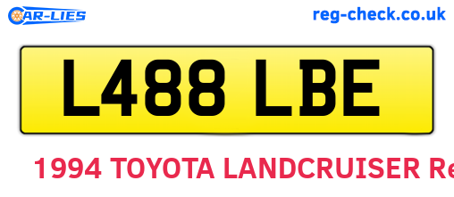L488LBE are the vehicle registration plates.