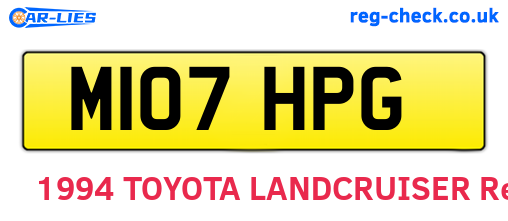M107HPG are the vehicle registration plates.