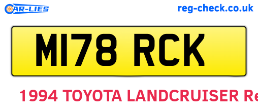 M178RCK are the vehicle registration plates.