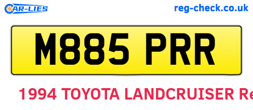 M885PRR are the vehicle registration plates.