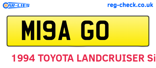 M19AGO are the vehicle registration plates.