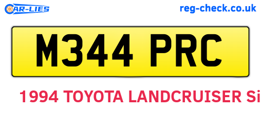M344PRC are the vehicle registration plates.