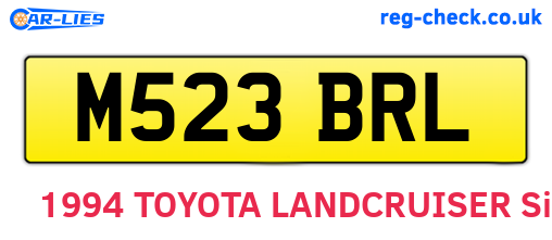 M523BRL are the vehicle registration plates.