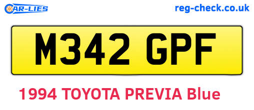 M342GPF are the vehicle registration plates.