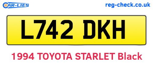 L742DKH are the vehicle registration plates.