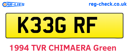 K33GRF are the vehicle registration plates.