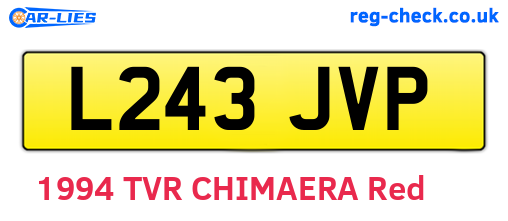 L243JVP are the vehicle registration plates.