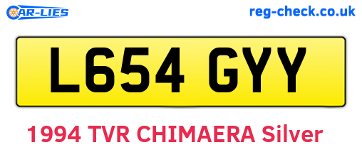 L654GYY are the vehicle registration plates.